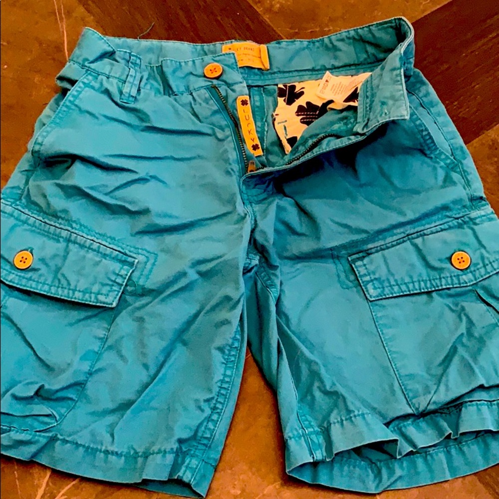 Lucky Brand blue-green cargo shorts